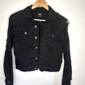 Almost Famous Black Cropped Jean Jacket